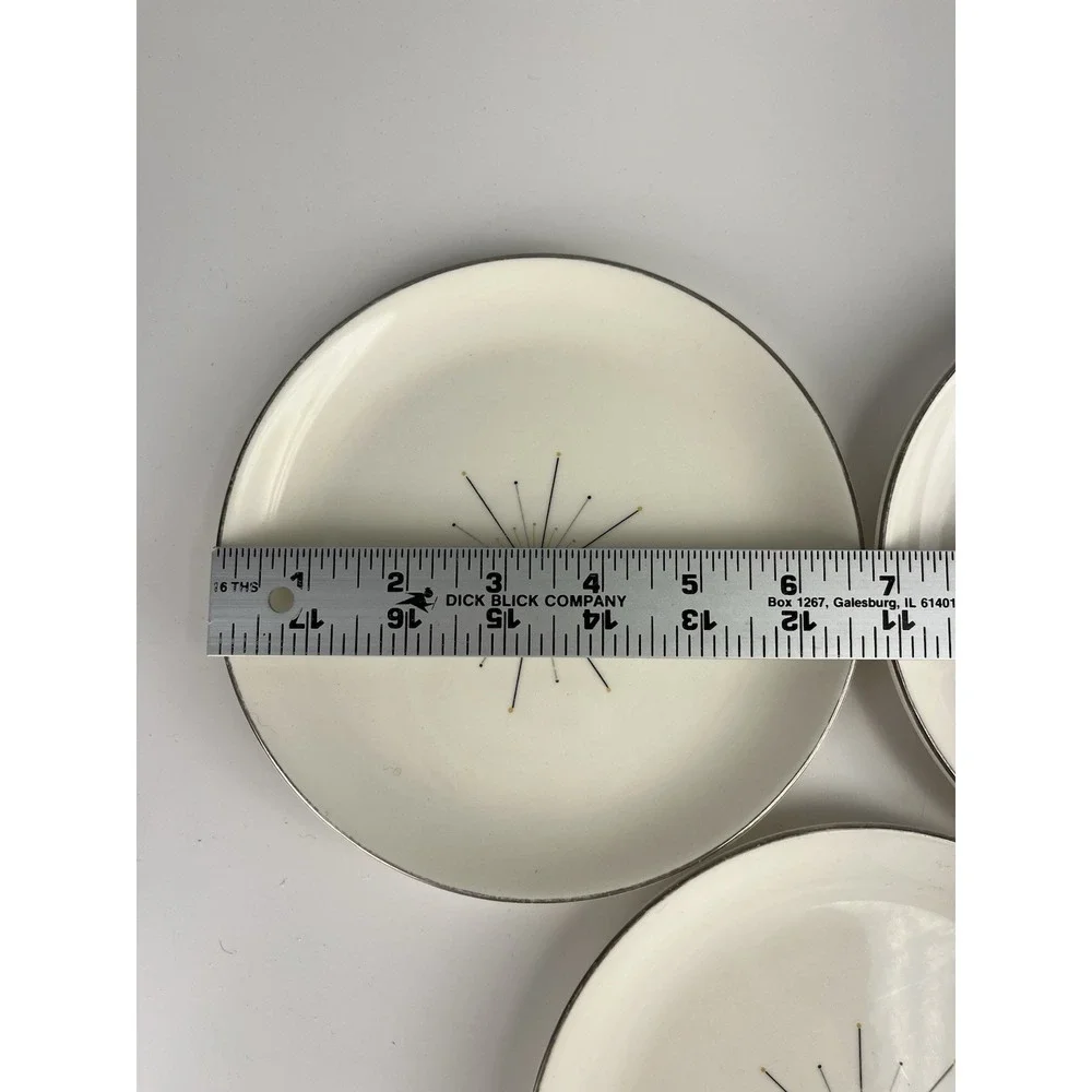 Homer Laughlin Modern Star Atomic MCM Bread Butter Plate SET OF 3 | 6 3/4